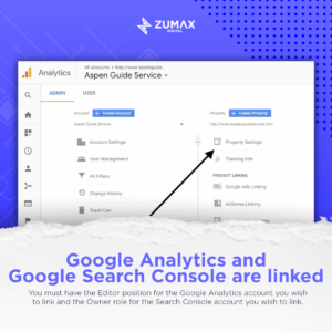 3. Google Analytics and Google Search Console are linked.