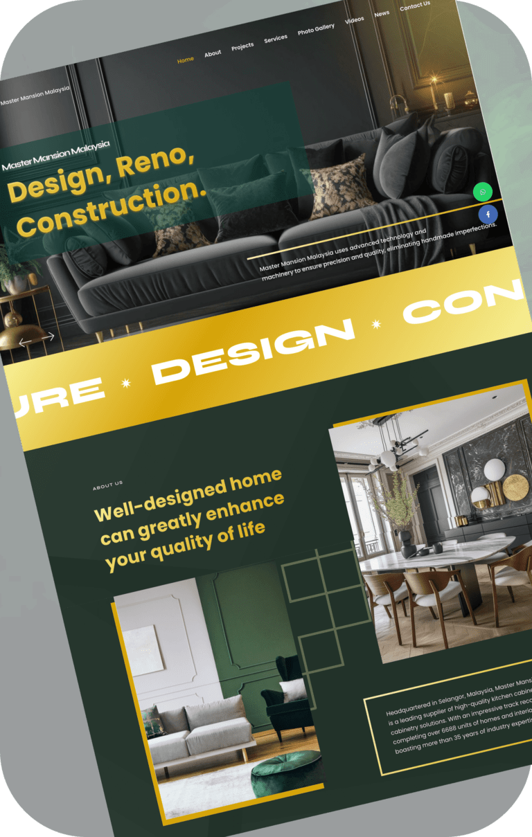 Our client - Master Mansion taking up our web design services