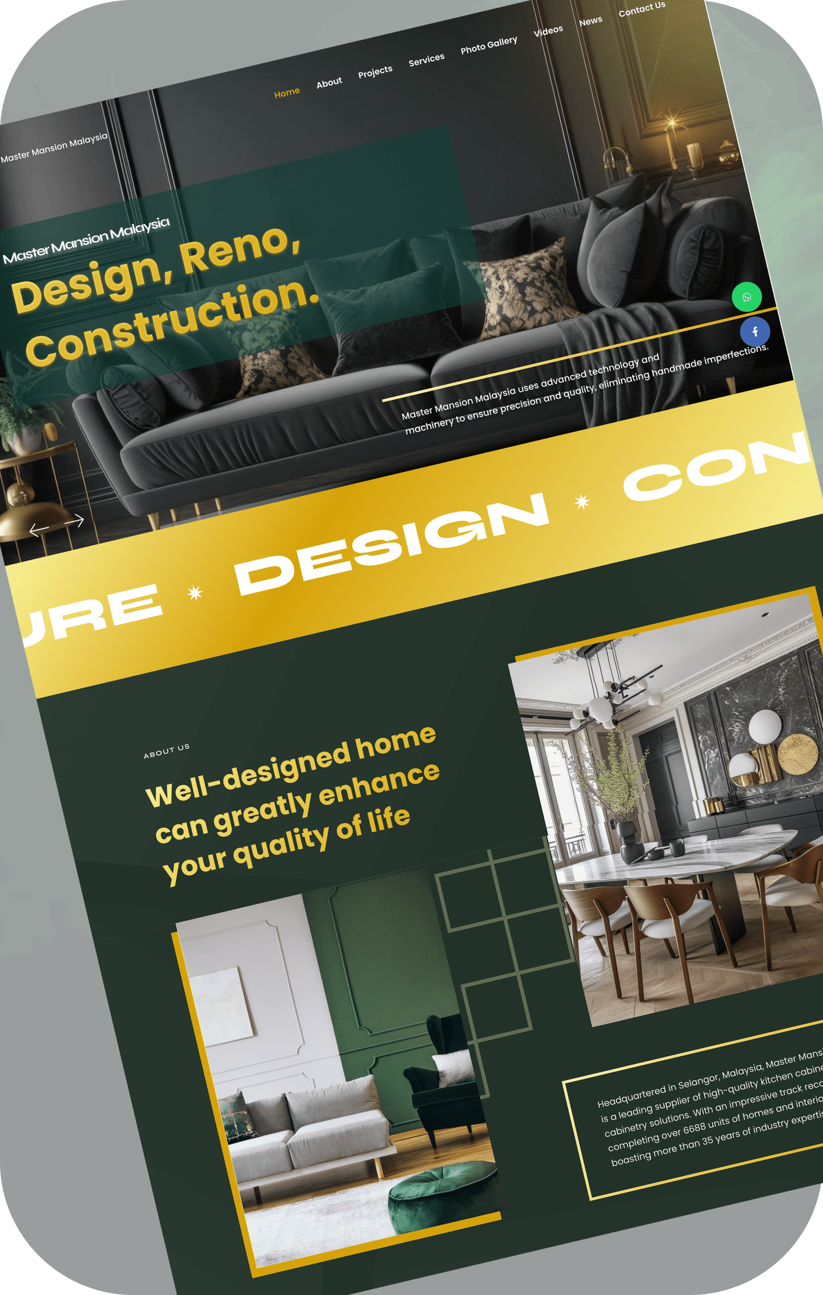 Our client - Master Mansion taking up our web design services